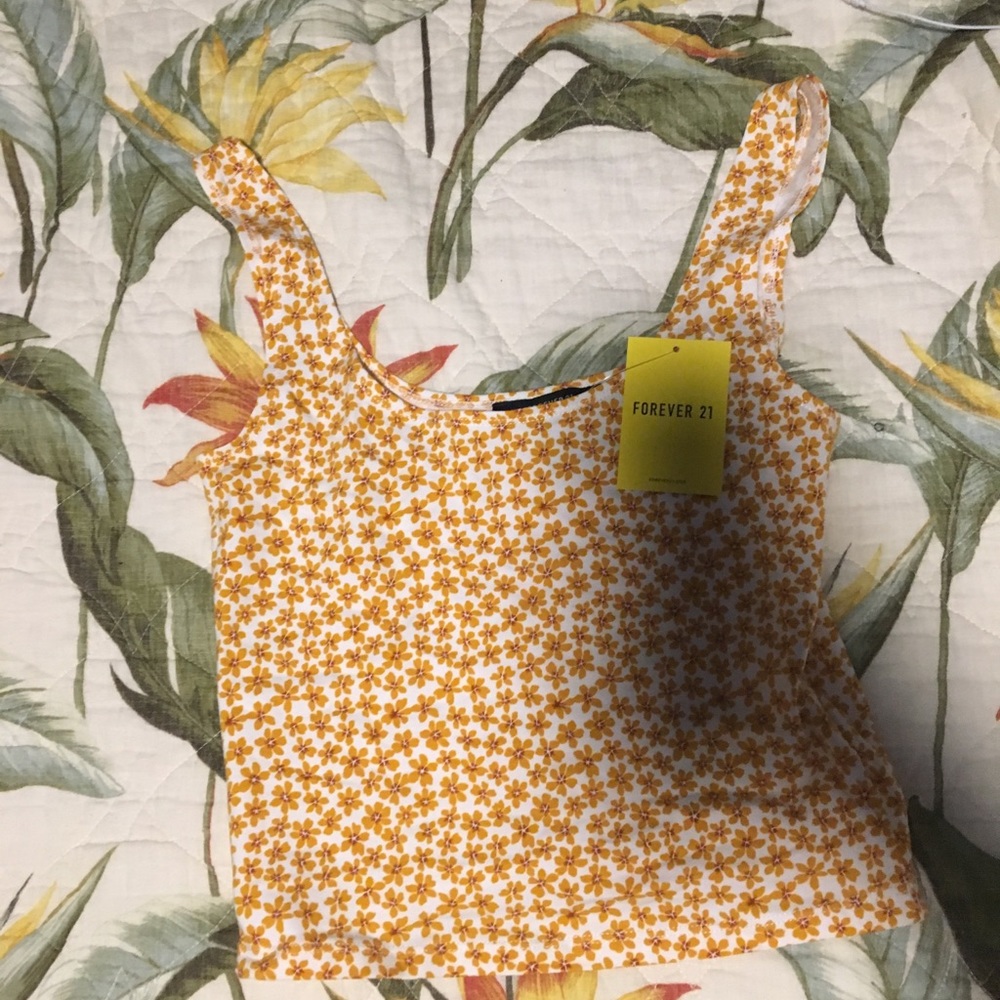 F21 yellow floral cami women’s/new/tags on